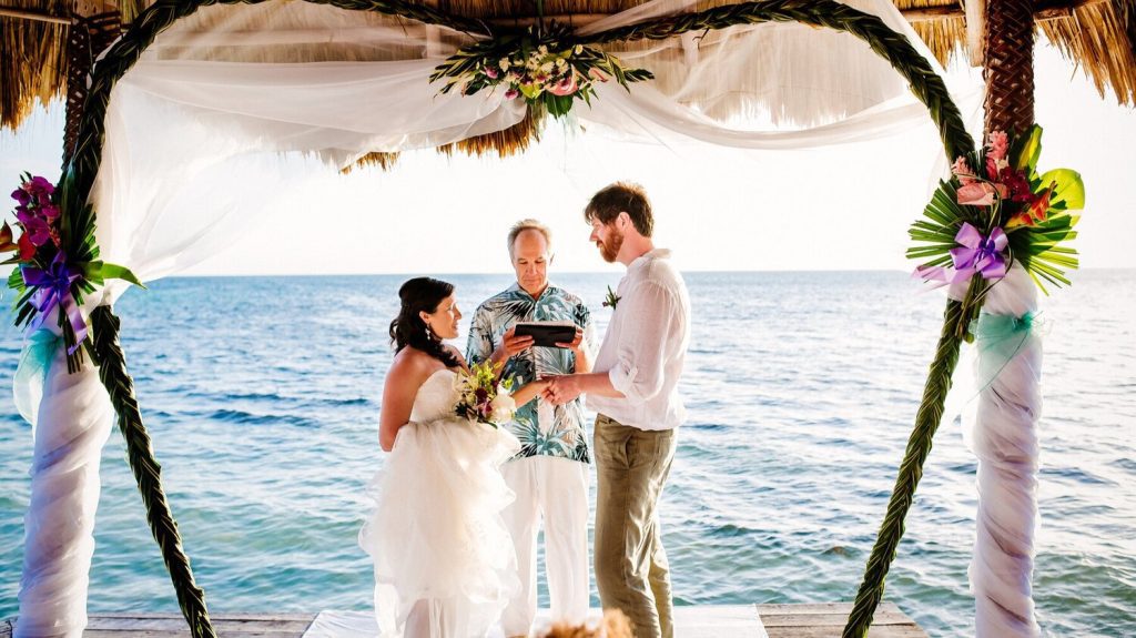 thatch caye weddings in Belize